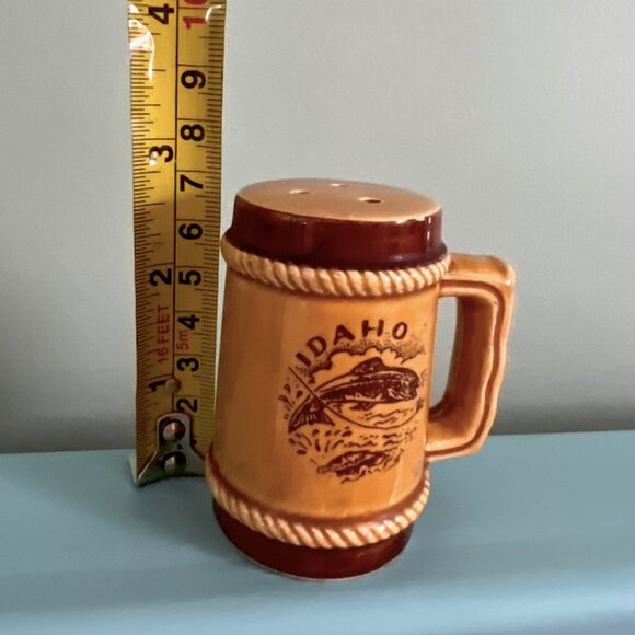 Idaho Fishing 70's Stein Style Salt & Pepper Shaker Set | Retro Kitchenware - Picture 13 of 13